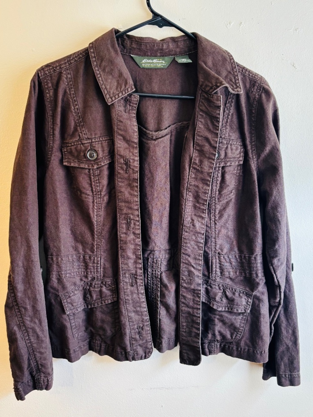 Eddie Bauer Linen and Cotton Military Utility Casual Outdoors jacket